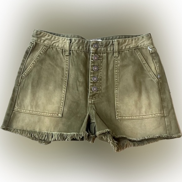We The Free Jesse Carpenter High Waist Olive Shorts Size 25 - Picture 1 of 3